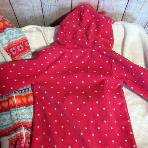 EUC 2 Pack Carters Hooded Zip-Up Fleece Jumpsuits Size 18 Months - Picture 5 of 11